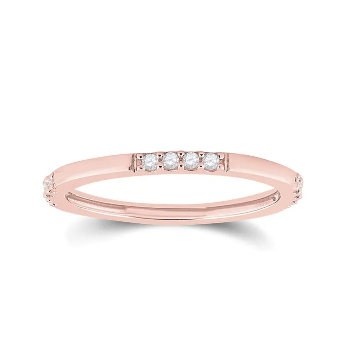 gndatlanta 10k Rose Gold Round Diamond Stackable Band Ring 110 Cttw Rings gndatlanta 10k Rose Gold Round Diamond Stackable Band Ring 110 Cttw Rings