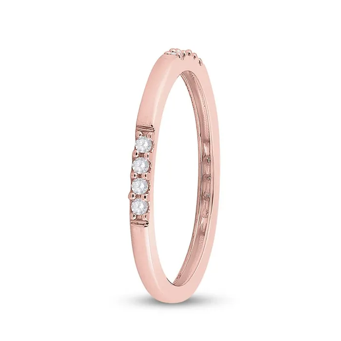gndatlanta 10k Rose Gold Round Diamond Stackable Band Ring 110 Cttw Rings