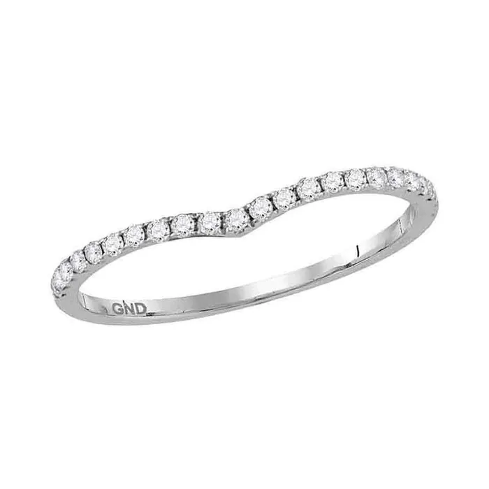 gndatlanta 14k White Gold Round Diamond Chevron Stackable Band Ring 16 Cttw Rings gndatlanta 14k White Gold Round Diamond Chevron Stackable Band Ring 16 Cttw Rings