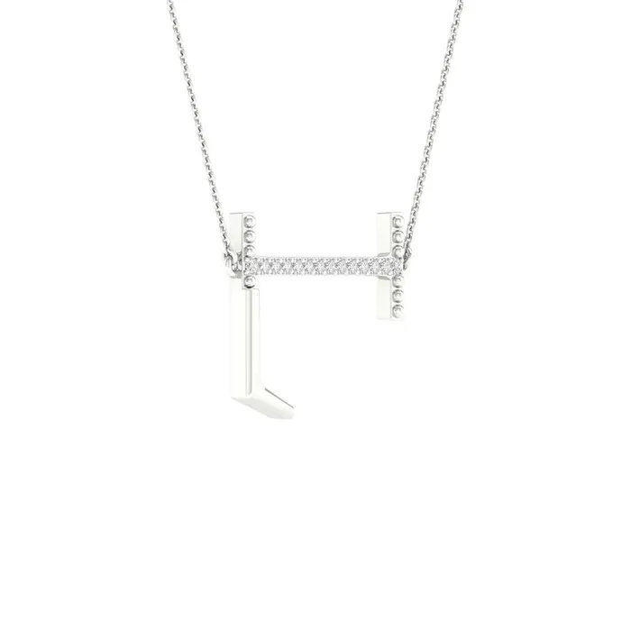 gndatlanta 14k White Gold Round Diamond Initial L Letter Necklace 120 Cttw Necklaces