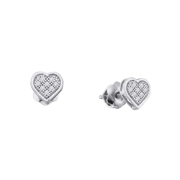gndatlanta Earrings 14k White Gold Round Diamond Heart Cluster Earrings 14 Cttw gndatlanta Earrings 14k White Gold Round Diamond Heart Cluster Earrings 14 Cttw
