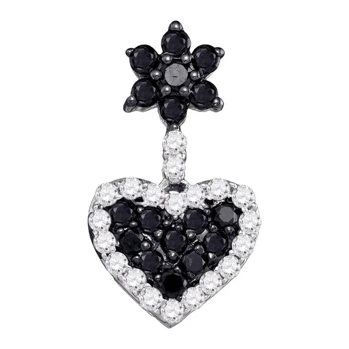 gndatlanta Necklaces 12CTDiamond BLACK HEART PENDANT