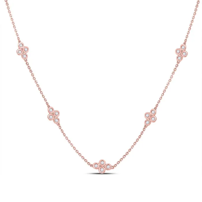 gndatlanta Necklaces 10k Rose Gold Round Diamond Fashion Necklace 14 Cttw gndatlanta Necklaces 10k Rose Gold Round Diamond Fashion Necklace 14 Cttw