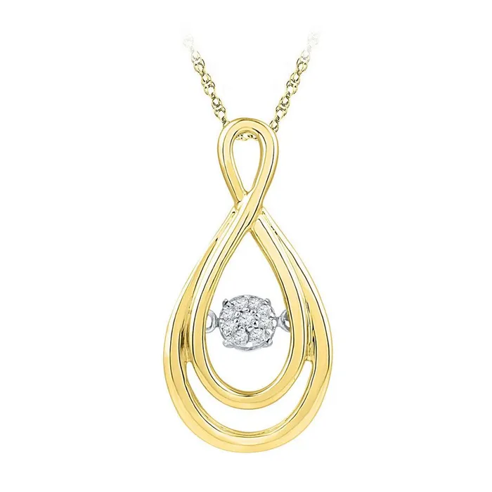gndatlanta Necklaces 10k Yellow Gold Round Moving Diamond Teardrop Pendant 120 Cttw gndatlanta Necklaces 10k Yellow Gold Round Moving Diamond Teardrop Pendant 120 Cttw