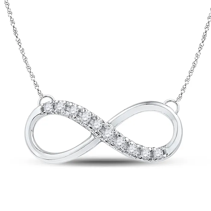 gndatlanta Necklaces 14k White Gold Round Diamond Infinity Pendant Necklace 110 Cttw gndatlanta Necklaces 14k White Gold Round Diamond Infinity Pendant Necklace 110 Cttw
