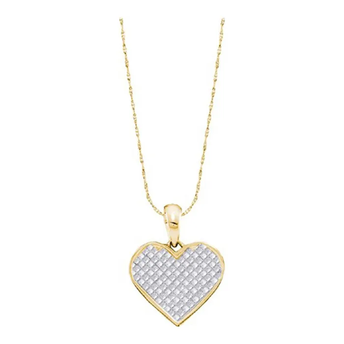 gndatlanta Necklaces 14k Yellow Gold Princess Diamond Heart Pendant 2 Cttw gndatlanta Necklaces 14k Yellow Gold Princess Diamond Heart Pendant 2 Cttw
