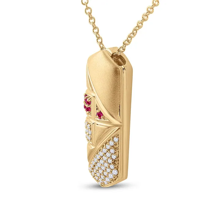 gndatlanta Necklaces 14k Yellow Gold Round Pink Sapphire Diamond Fashion Pendant 15 Cttw gndatlanta Necklaces 14k Yellow Gold Round Pink Sapphire Diamond Fashion Pendant 15 Cttw