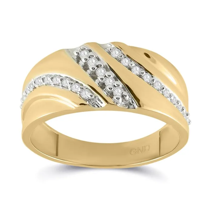 gndatlanta Rings 10k Yellow Gold Round Diamond Band Ring 14 Cttw