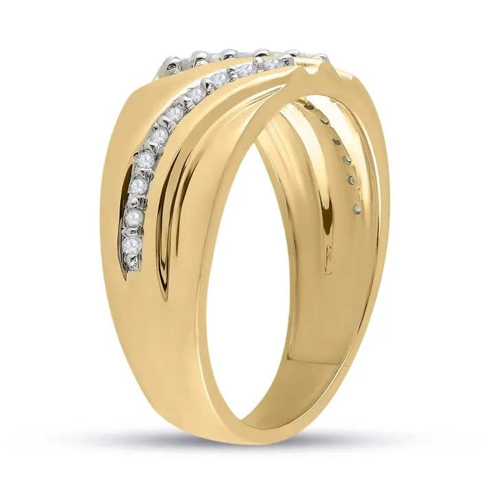 gndatlanta Rings 10k Yellow Gold Round Diamond Band Ring 14 Cttw