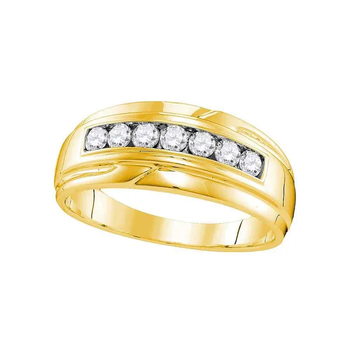 gndatlanta Rings 10k Yellow Gold Round Diamond Wedding Single Row Band Ring 12 Cttw gndatlanta Rings 10k Yellow Gold Round Diamond Wedding Single Row Band Ring 12 Cttw