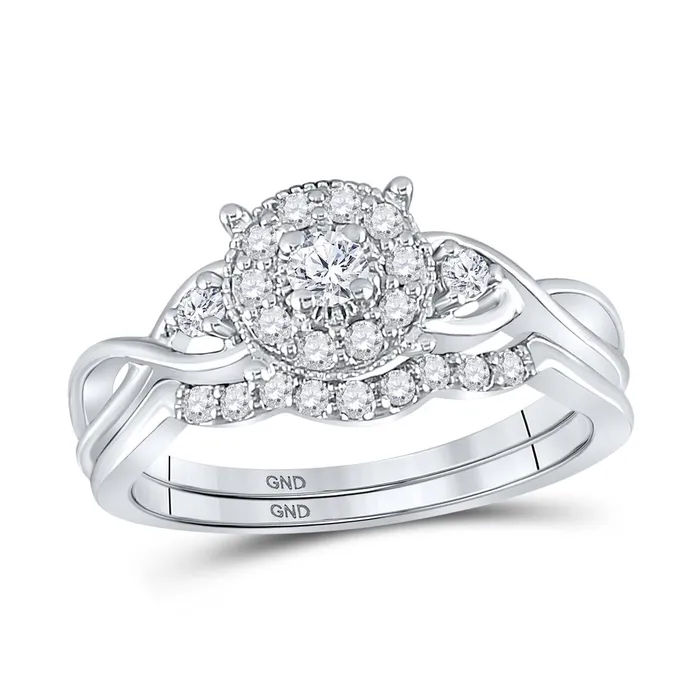 gndatlanta Rings 14k White Gold Diamond Bridal Wedding Ring Set 13 Cttw gndatlanta Rings 14k White Gold Diamond Bridal Wedding Ring Set 13 Cttw