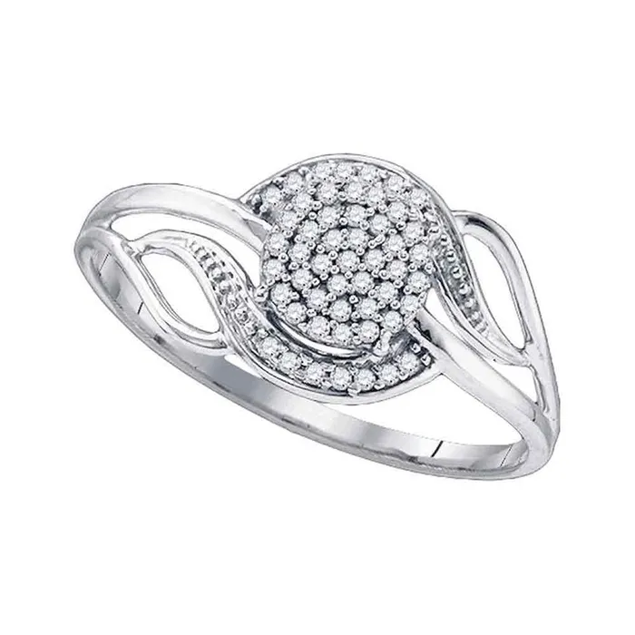 gndatlanta Rings 14k White Gold Round Diamond Cluster Ring 16 Cttw