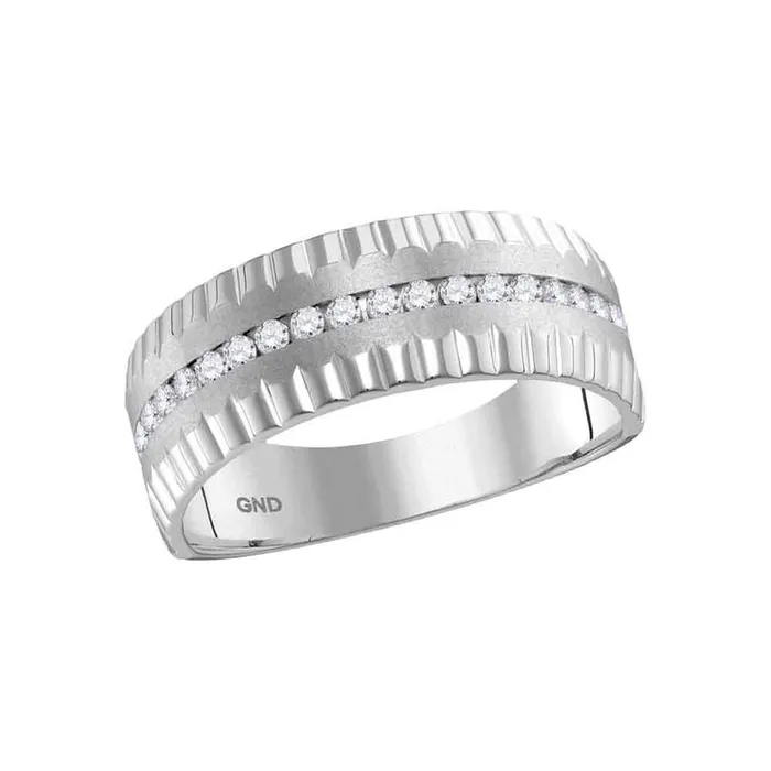 gndatlanta Rings 14k White Gold Round Diamond Wedding MachineSet Band Ring 13 Cttw