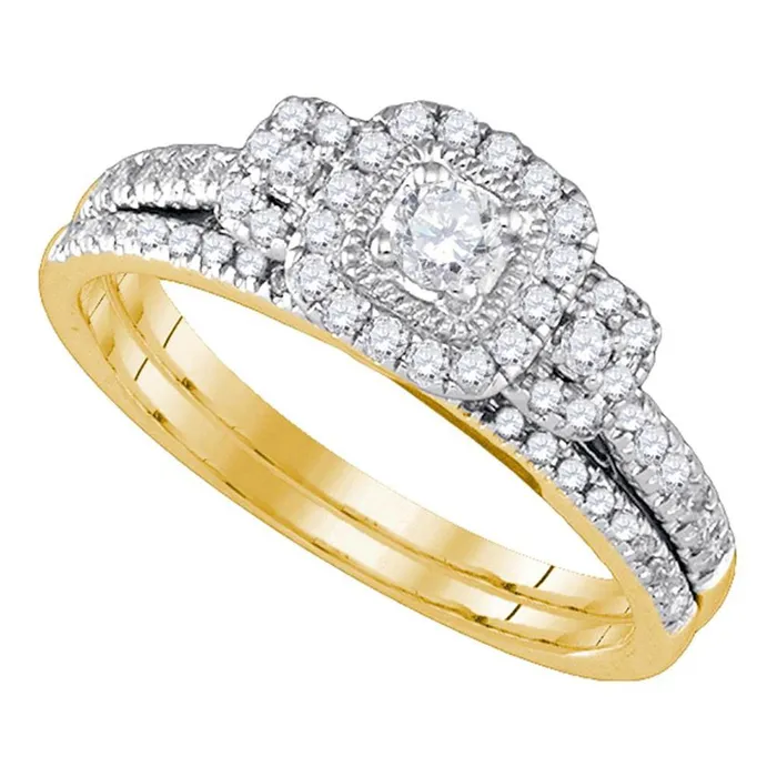 gndatlanta Rings 14k Yellow Gold Round Diamond Bridal Wedding Ring Set 12 Cttw gndatlanta Rings 14k Yellow Gold Round Diamond Bridal Wedding Ring Set 12 Cttw