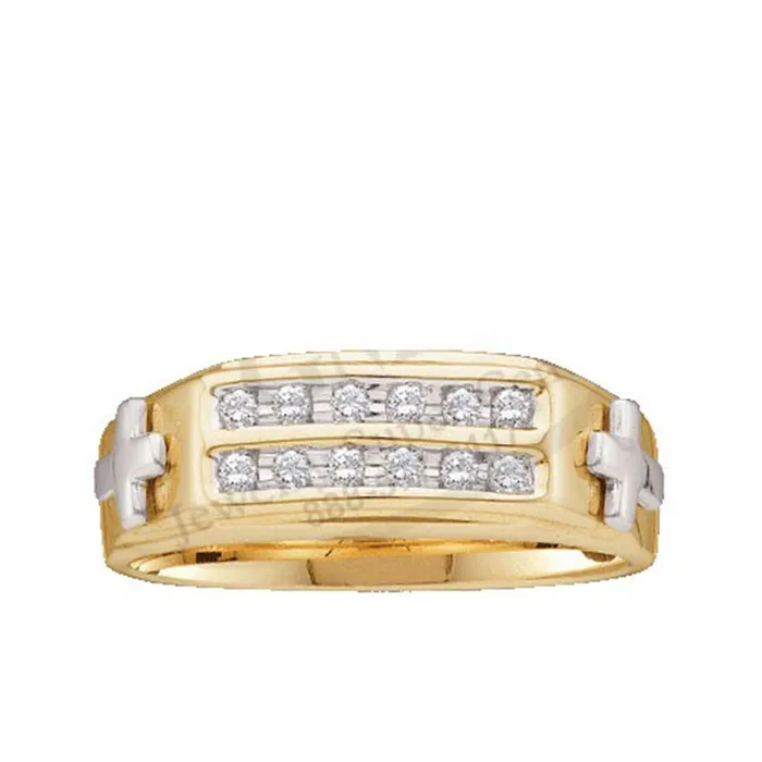 gndatlanta Rings 14k Yellow Gold Round Diamond Cross Wedding Band Ring 16 Cttw gndatlanta Rings 14k Yellow Gold Round Diamond Cross Wedding Band Ring 16 Cttw