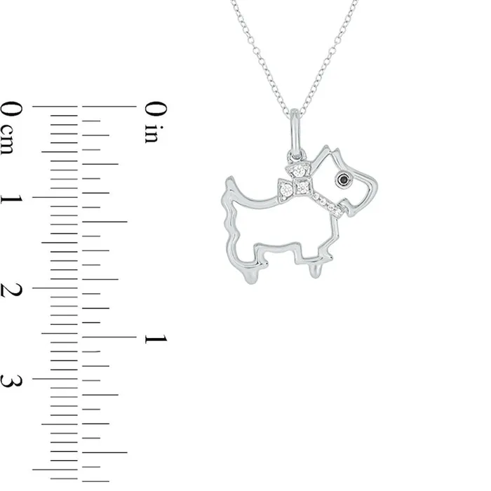 Goldia 005 CT TW Black Enhanced and White Natural Diamond Dog Pendant in Sterling Silver Necklaces Goldia 005 CT TW Black Enhanced and White Natural Diamond Dog Pendant in Sterling Silver Necklaces