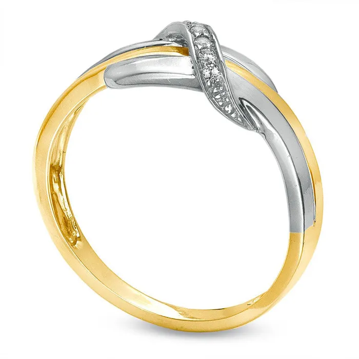 Goldia 005 CT TW Natural Diamond Swirl Band in Solid 10K TwoTone Gold Rings Goldia 005 CT TW Natural Diamond Swirl Band in Solid 10K TwoTone Gold Rings
