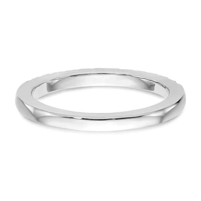 Goldia 018ct CZ Solid Real 14K White Gold Wedding Wedding Band Ring Rings
