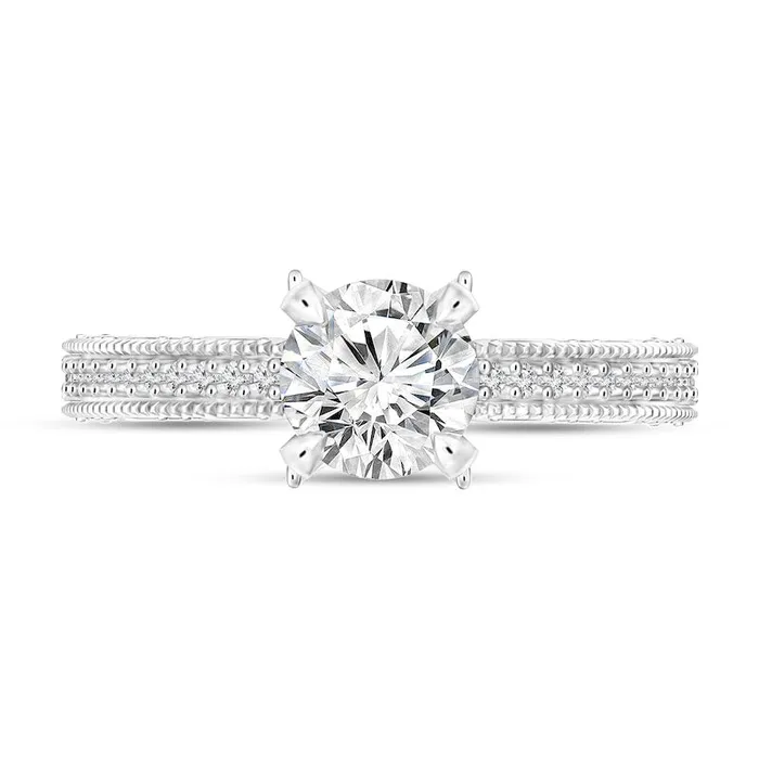 Goldia 10 CT TW Natural Diamond Antique VintageStyle Engagement Ring in Solid 14K White Gold Rings Goldia 10 CT TW Natural Diamond Antique VintageStyle Engagement Ring in Solid 14K White Gold Rings