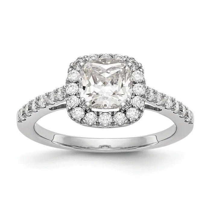 Goldia 100ct CZ Solid Real 14K White Gold Cushion Halo Engagement Ring Rings Goldia 100ct CZ Solid Real 14K White Gold Cushion Halo Engagement Ring Rings