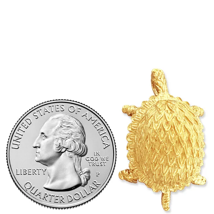 Goldia 14K Gold Box Turtle Pendant Slide PreStyled Sets