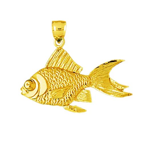 Goldia 14K Gold Freshwater Fantail Goldfish Pendant PreStyled Sets