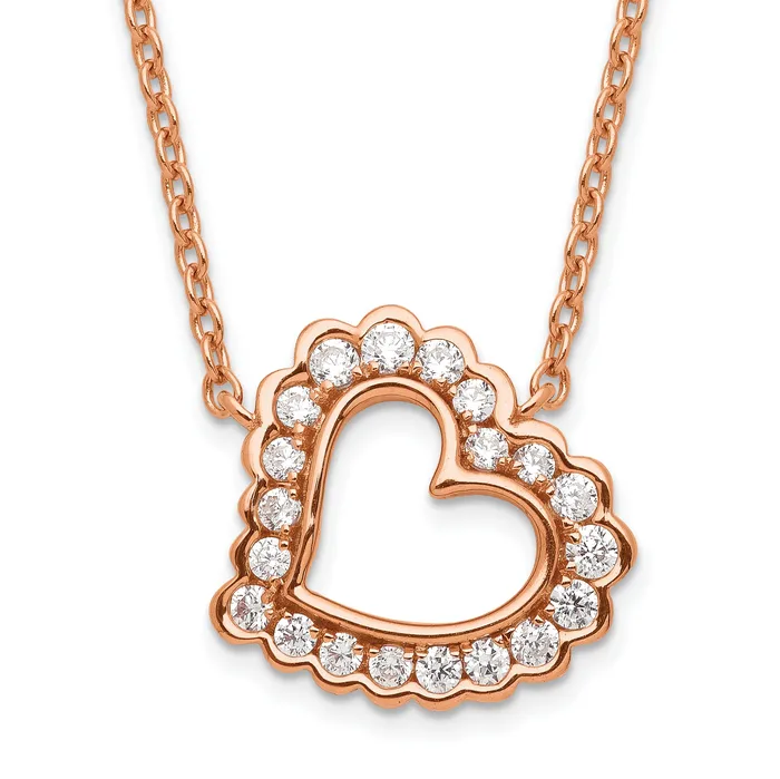 Goldia 14K Rose Gold Lab Grown Diamond VSSI G Heart Necklace Necklaces