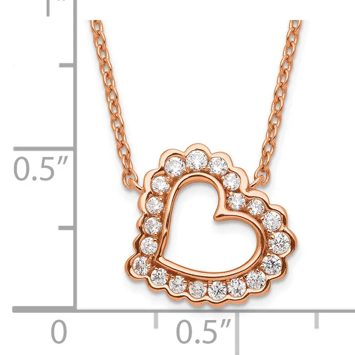 Goldia 14K Rose Gold Lab Grown Diamond VSSI G Heart Necklace Necklaces