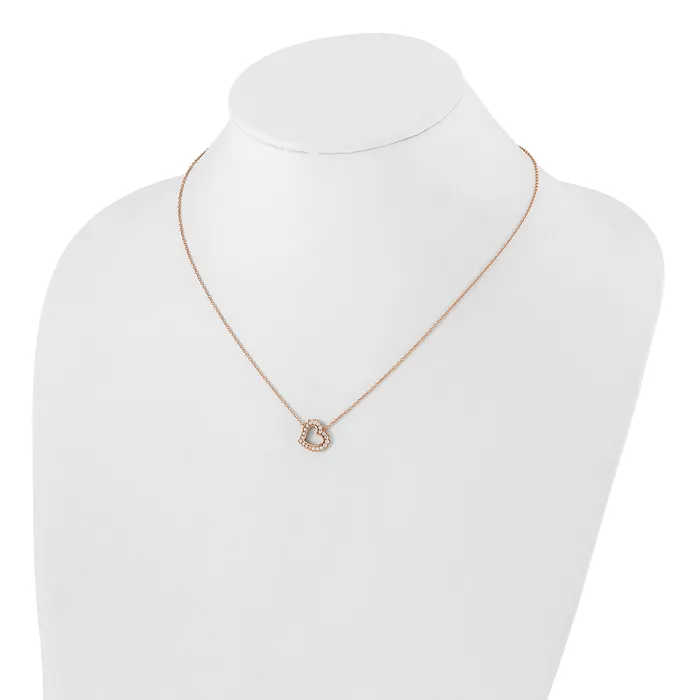 Goldia 14K Rose Gold Lab Grown Diamond VSSI G Heart Necklace Necklaces