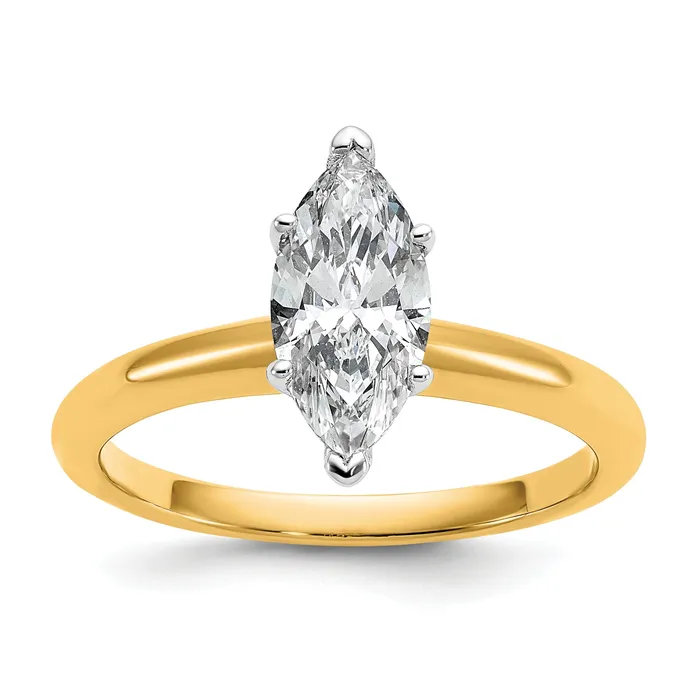 Goldia 14k Twotone 1 Ct Certified Lab Grown Diamond VSSI G Marquise Solitare Engagement Ring Rings Goldia 14k Twotone 1 Ct Certified Lab Grown Diamond VSSI G Marquise Solitare Engagement Ring Rings