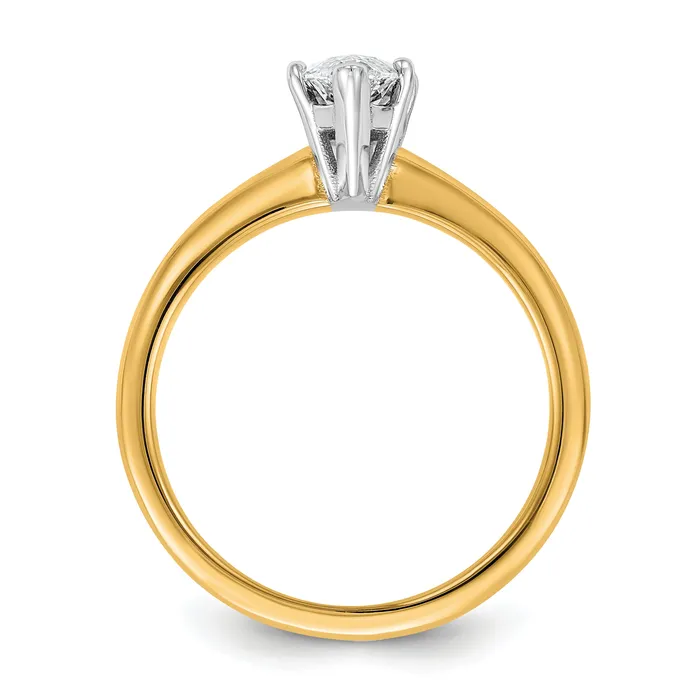 Goldia 14k Twotone 1 Ct Certified Lab Grown Diamond VSSI G Marquise Solitare Engagement Ring Rings