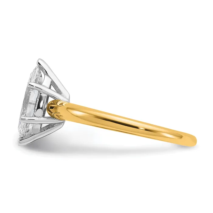 Goldia 14k Twotone 1 Ct Certified Lab Grown Diamond VSSI G Marquise Solitare Engagement Ring Rings