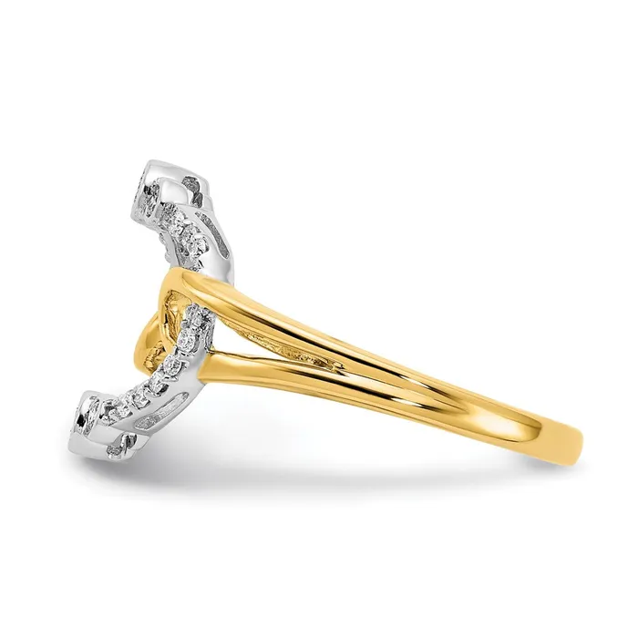 Goldia 14k TwoTone Gold Polished Real Diamond Oval Ring Rings