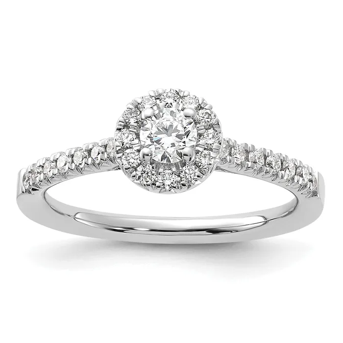 Goldia 14k White Gold 12 Ct Lab Grown Diamond VSSI G Round Halo Engagement Ring Rings Goldia 14k White Gold 12 Ct Lab Grown Diamond VSSI G Round Halo Engagement Ring Rings