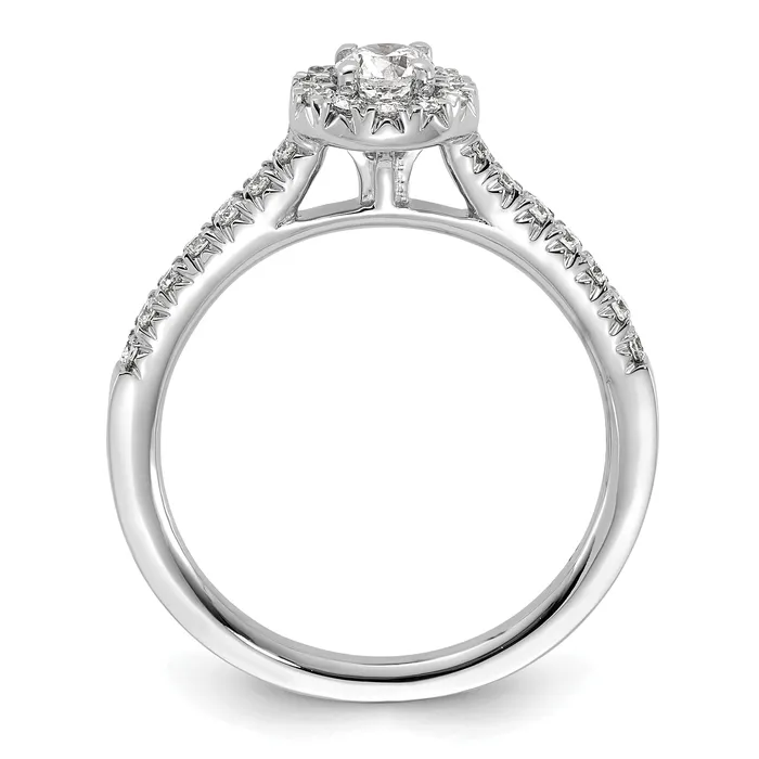 Goldia 14k White Gold 12 Ct Lab Grown Diamond VSSI G Round Halo Engagement Ring Rings