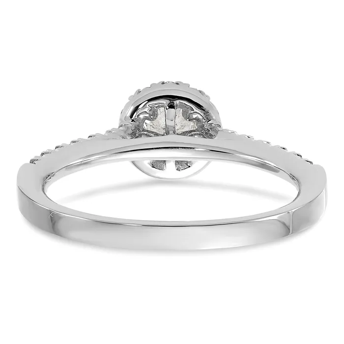 Goldia 14k White Gold 12 Ct Lab Grown Diamond VSSI G Round Halo Engagement Ring Rings
