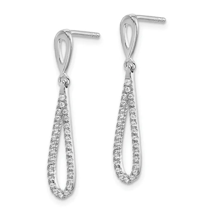 Goldia 14k White Gold 15 Ct Lab Grown Diamond VSSI G Fashion Dangle Post Earrings Earrings