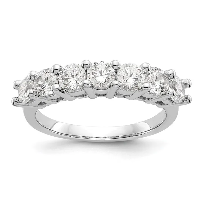 Goldia 14k White Gold 7Stone Shared Prong 1 carat Complete Round Diamond Band Rings Goldia 14k White Gold 7Stone Shared Prong 1 carat Complete Round Diamond Band Rings