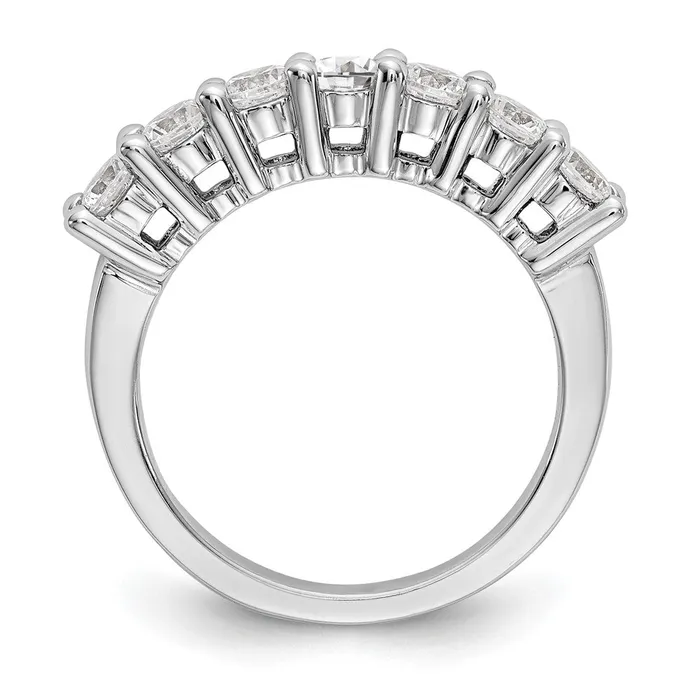 Goldia 14k White Gold 7Stone Shared Prong 1 carat Complete Round Diamond Band Rings