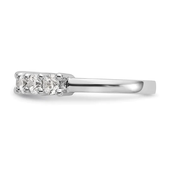Goldia 14k White Gold 7Stone Shared Prong 1 carat Complete Round Diamond Band Rings
