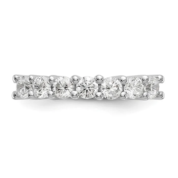 Goldia 14k White Gold 7Stone Shared Prong 1 carat Complete Round Diamond Band Rings