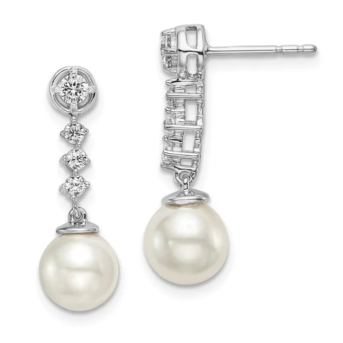 Goldia 14k White Gold Freshwater Cultured Pearl u0026 Real Diamond Post Earrings Earrings Goldia 14k White Gold Freshwater Cultured Pearl u0026 Real Diamond Post Earrings Earrings