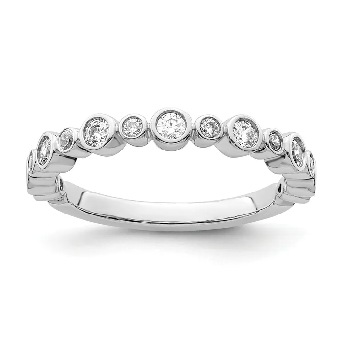 Goldia 14K White Gold Lab Grown Diamond VSSI G Band Ring Rings