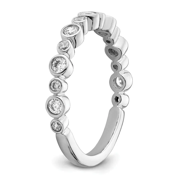 Goldia 14K White Gold Lab Grown Diamond VSSI G Band Ring Rings