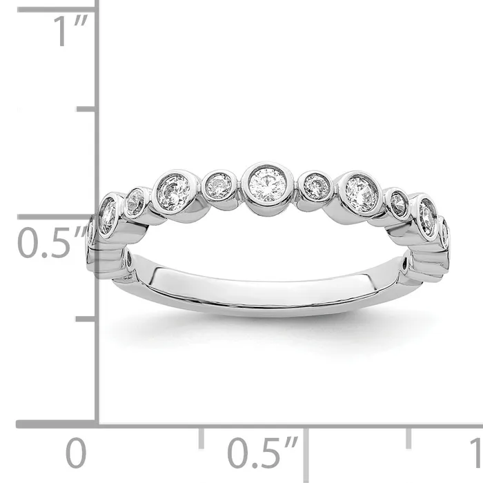 Goldia 14K White Gold Lab Grown Diamond VSSI G Band Ring Rings