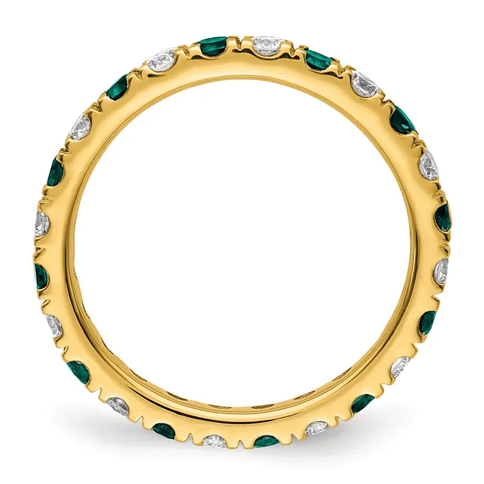Goldia 14k Yellow Gold 34 Ct Lab Grown Diamond VSSI G and Lab Created Alexandrite Eternity Band Ring Rings