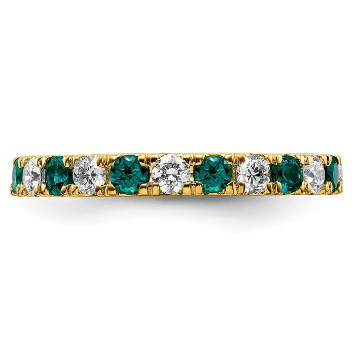 Goldia 14k Yellow Gold 34 Ct Lab Grown Diamond VSSI G and Lab Created Alexandrite Eternity Band Ring Rings