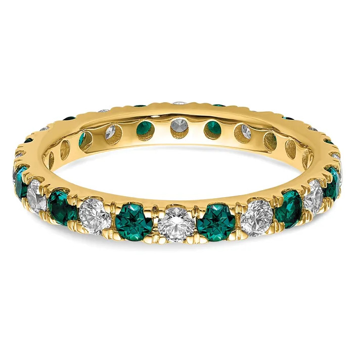 Goldia 14k Yellow Gold 34 Ct Lab Grown Diamond VSSI G and Lab Created Alexandrite Eternity Band Ring Rings