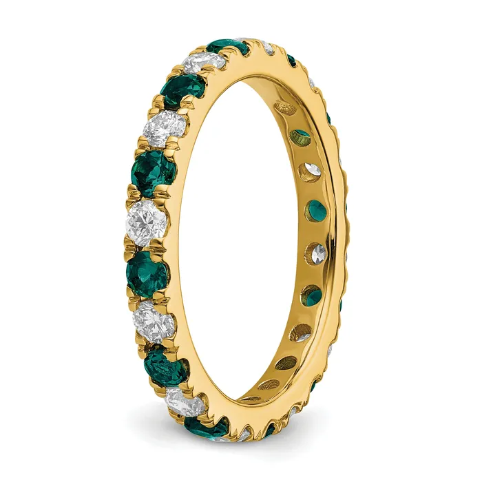 Goldia 14k Yellow Gold 34 Ct Lab Grown Diamond VSSI G and Lab Created Alexandrite Eternity Band Ring Rings