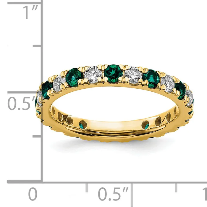 Goldia 14k Yellow Gold 34 Ct Lab Grown Diamond VSSI G and Lab Created Alexandrite Eternity Band Ring Rings